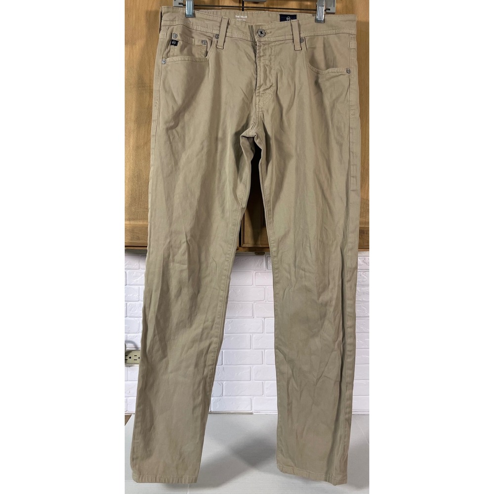 AG Adriano Goldschmied Pants Mens 33x34 Tan Modern Slim The Tellis